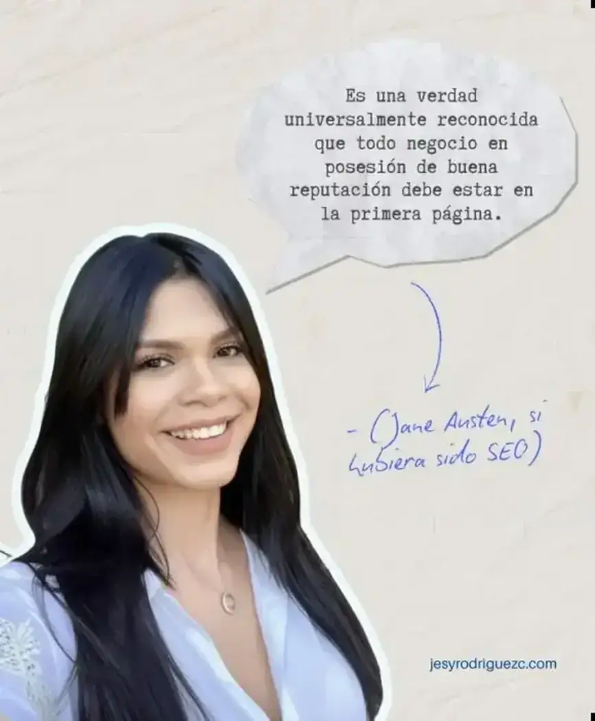 Jesy Rodríguez, consultora SEO y AEO especializada en posicionamiento en Google e inteligencia artificial